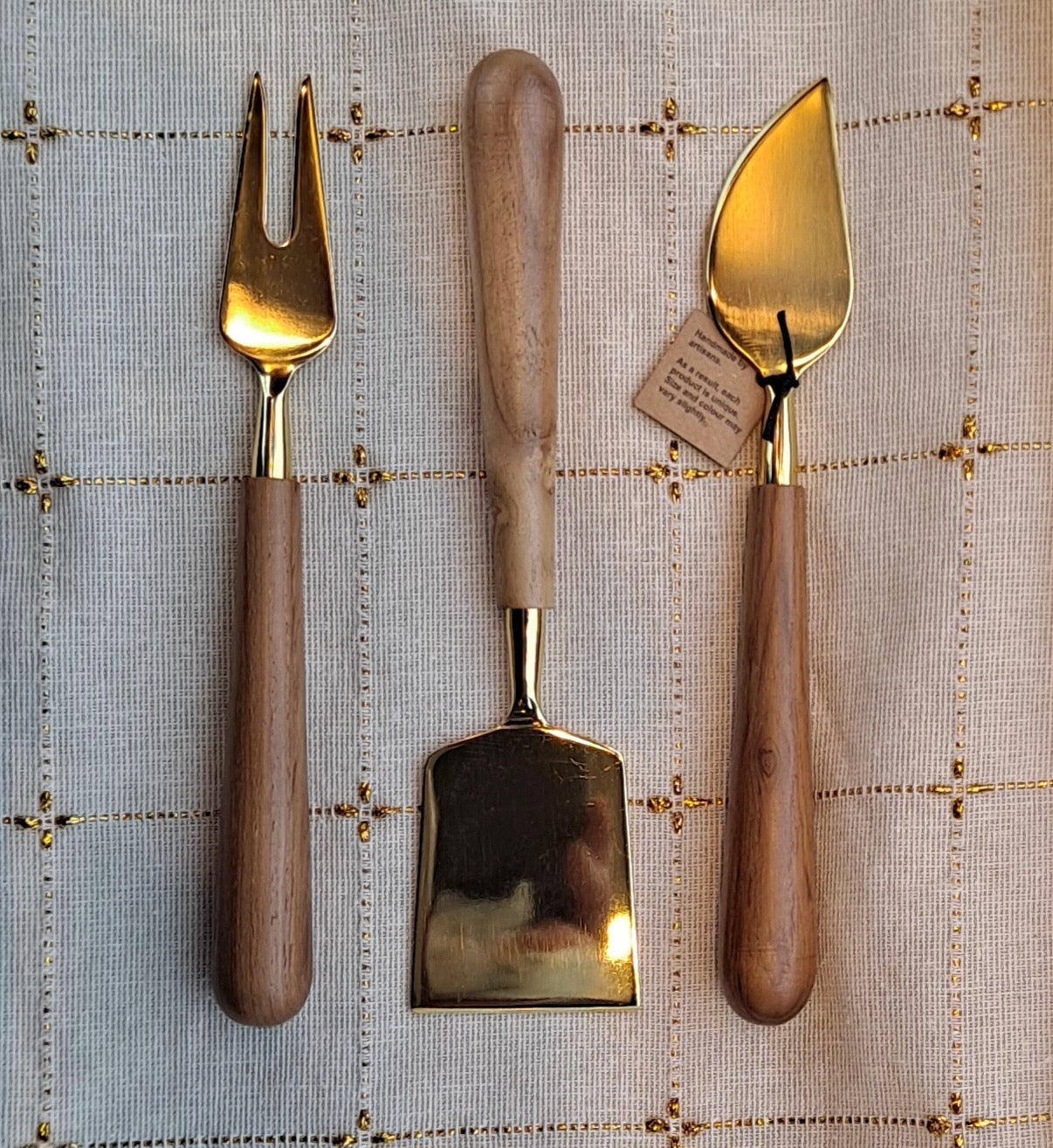 Gold & Wood Cheese Knife